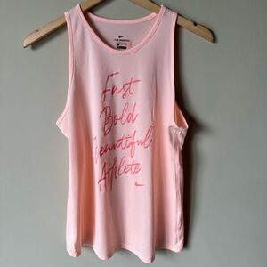 Nike Fast Bold Beautiful Athlete Coral Tank in Large